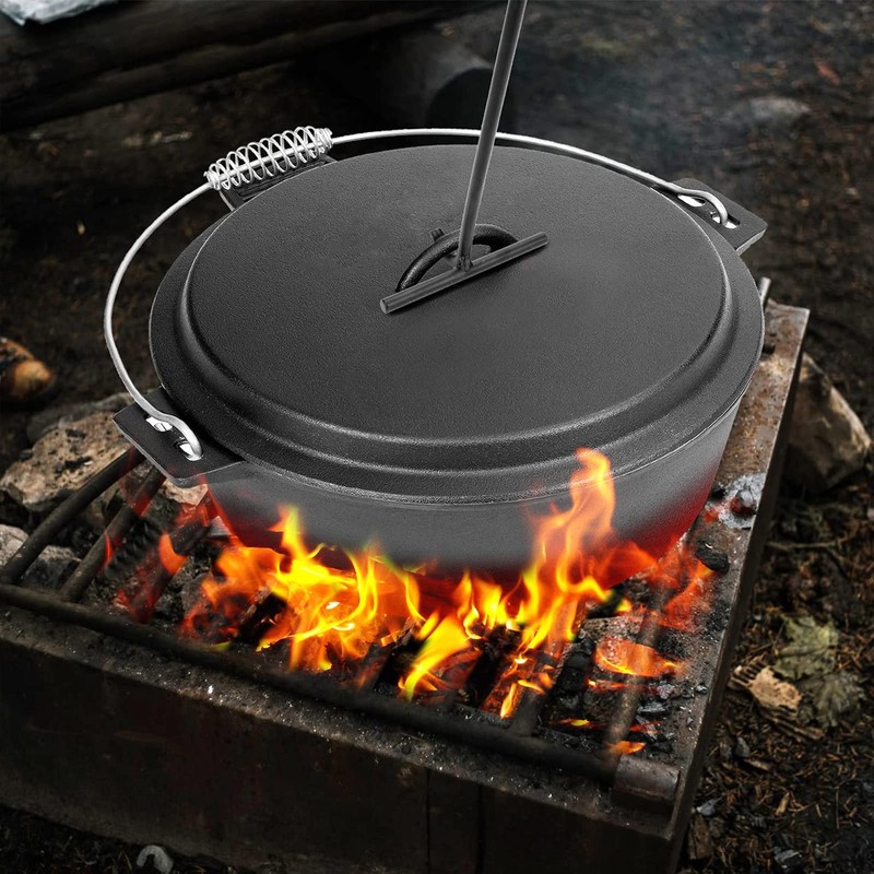 Fdit Dutch Oven Lid Lifter, 19.5cm Cast Iron Lid Lifter