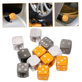 Gatuida Bike 12 Pcs Dice Valve Cap Tire Valves Stem Caps Dice Valve Stem Covers Car Valves Stem Covers Dice Valve Stem Caps Decorative Valve Stem Caps Truck Dust Cap Aluminum Alloy