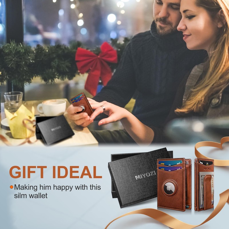 MIYOZI Airtag Wallet for Men 9-11Cards- with Money Clip Gift