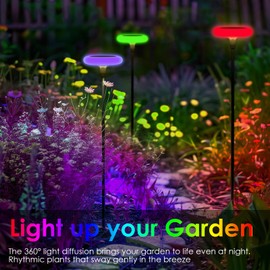 ZWOOS Pack of 4 Solar Lights for Outdoor Garden, RGB Solar Lights for Outdoors, Extra Bright Garden Lights Outdoor with IP65 Waterproof, Suitable for Patios, Flower Pots, Paths, Lighting Decoration