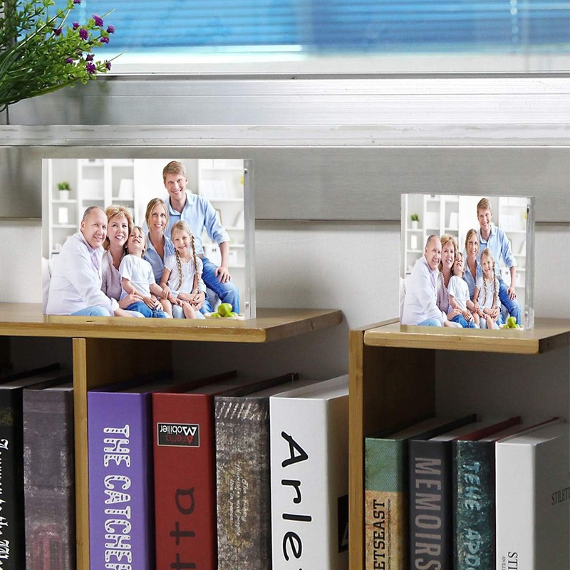 Magnetic Acrylic Photo Frame, Clear Acrylic Photo Block Magnetic Free