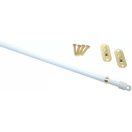 The Classic Touch SIMPLE Sash Curtain Rod White Adjustable Door Panels Windows Sidelights Doors - 11"-19"