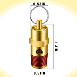 Lyaciomn 4Pcs Air Compressor Relief Pressure Safety Valve and Air Gauge Set,1/4in NPT Air Tank Valve 0-200 PSI Air Pressure Gauge Replacement Spare Parts