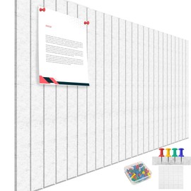 Large Cork Board for Office White Grey Felt Board Alternative-12 Pack Felt Wall Tiles for Office Wall Decor,Felt Bulletin Board Tiles,Push pin Board Wall Organizer for Office