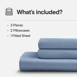 DOZ Sheet Set, 100% Viscose derived from Bamboo, Organically Grown, Buttery Soft, Cooling Sheets, High GSM, Deep Pockets - 3 Piece - 2 Pillowcases 1 Fitted Sheet (Sky, Queen)