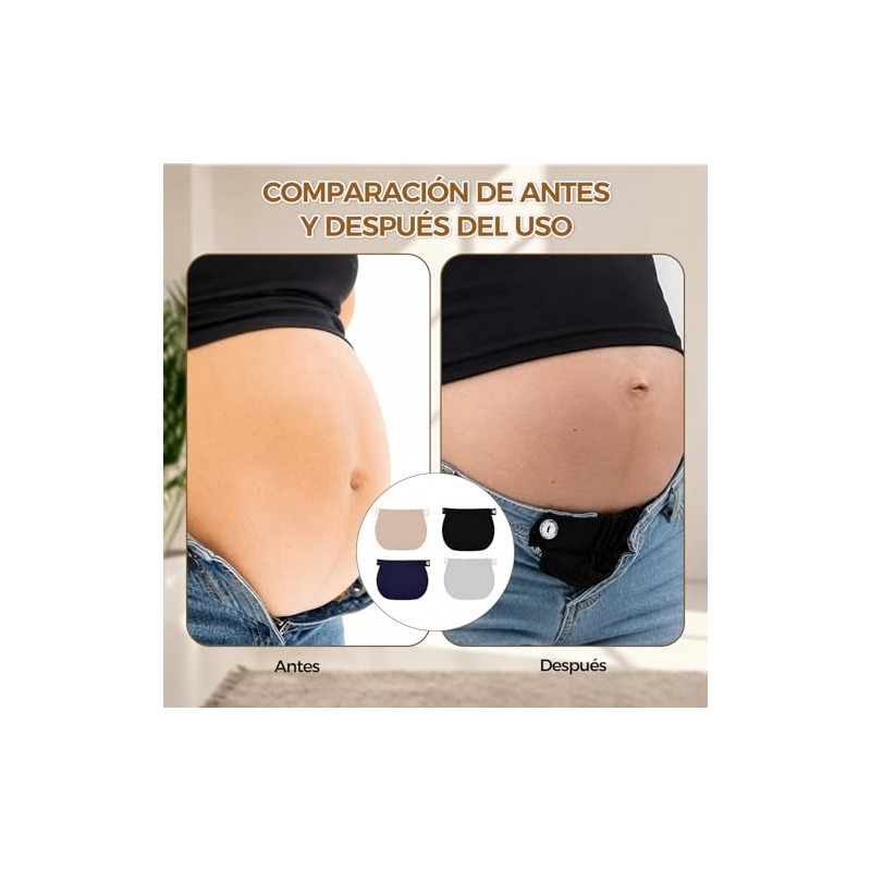 4PCS Extensor de Pretina para Embarazo, Extensor de Pretina Elástico