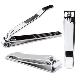 3pc Straight Edge Large Ultra Sharp Stainless Steel Sturdy Fingernail and Toenail Clipper Cutters Nail Care Tools Nail File for Trimming Grooming Easy to Use