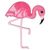 Flamingo Bird Pink Curved Sew-On Patch for Clothes Embroidered Iron-On