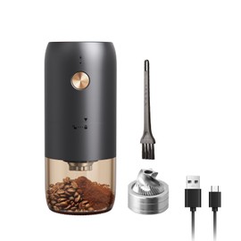 ELMWAY Electric Burr Coffee Grinder, Small Electric Rechargeable Mini Coffee Grinder,stainless steel grinding core with Multiple Grinding Settings