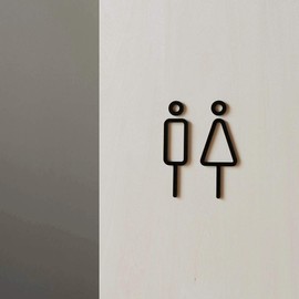 MOHEIM SIGNS RESTROOM Toilet Sign Men Women Male Female (Black)
