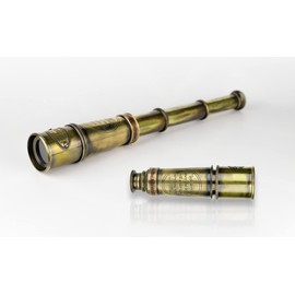 Handcrafted Telescope | in Box | 15 Inches | Functional Vintage Replica Brass Nautical Antique | Spyglass & Collectible Decor | Super7One