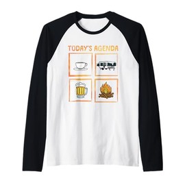 Cool Pop Up Camper Art For Men Women Caravan Popup Camper Raglan Baseball Tee