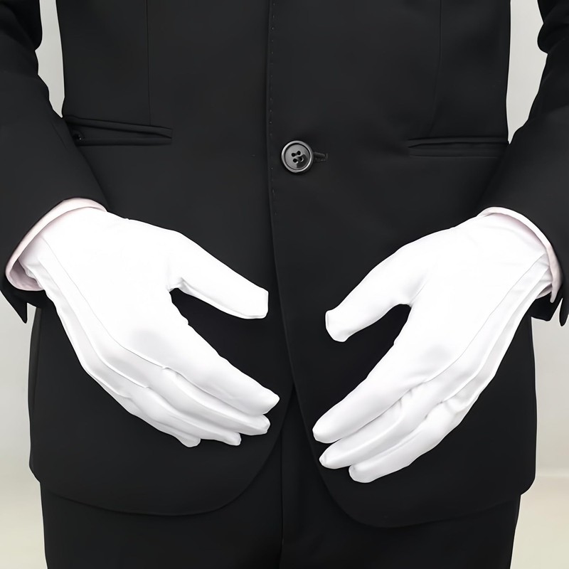 Koundeneko White Gloves, Set of 10 Pairs, For Ceremonies, Formal,