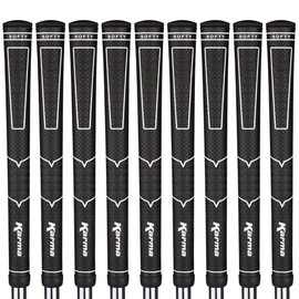 Karma Softy Standard Golf Grips (9 Pack), Black/White Comfortable Polyurethane
