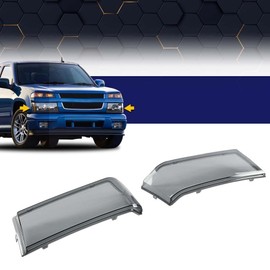 PIT66 Headlight Cover Compatible with 2004-2012 GMC Canyon/Chevy Colorado 20766569 20766570 Left Driver and Right Passenger Side Smoke