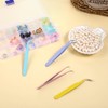 4 Pcs Curved Tweezers for Crafting, Stainless Steel Precision Craft