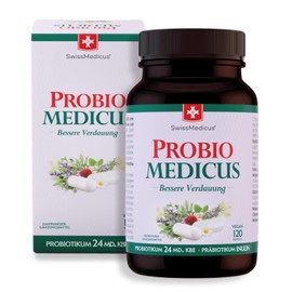 SwissMedicus PROBIOMEDICUS - 120 vegane Kapseln - Gesunde Verdauung mit 24 MD KBE - Natürliche Unterstützung für Verdauung und Immunsystem - ohne Zusatzstoffe