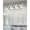 METWET Bathroom Light Fixtures, 4 Light Brushed Nickel Vanity Light,