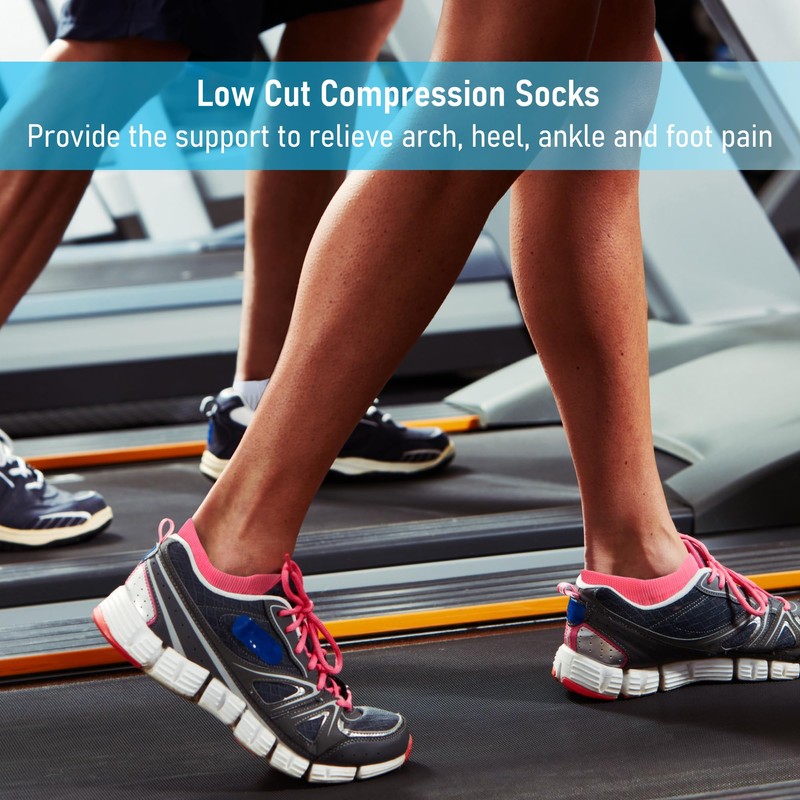 CWVLC Unisex Cushioned Compression Athletic Ankle Socks Multipack, 6-pairs Black,