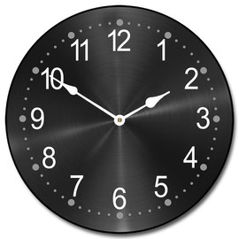 Heavy Metal Black Wall Clock | Ultra Quiet Quartz Mechanism | Hand Made in USA Beautiful Crisp Lasting Color | Comes in 8 Sizes | 12-Inch
