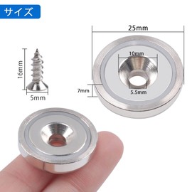 Super Strong Neodymium Magnets, Load Capacity 48.7 lbs (22 kg), Waterproof, Rustproof, Stronger Than Ferrite Magnets, Screws Included, For Warehouses, Offices, Outdoors, Kitchens, Industrial Wall