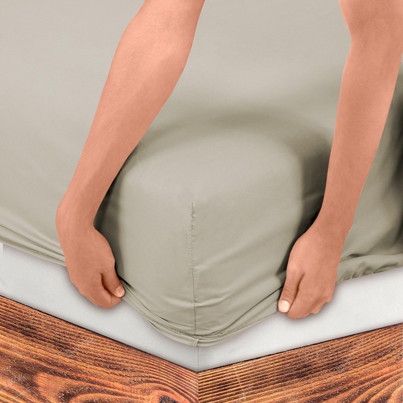 Soroor® Bedding & Linen | Microfibre Single Fitted Sheet, Beige