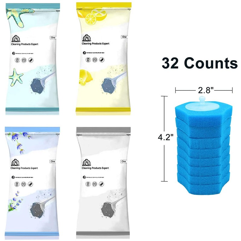 32PCS Disposable Toilet Brush Heads Only Compatible with BOOMJOY Disposable