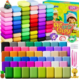 Ixiaoyoo Air Dry Clay 104 Colors, Modeling Clay for Kids, DIY Model Magic Clay, Soft and Non-Sticky, Colorful Clay Starter kit with Accessories and Tools, Great Arts & Crafts Gift for Girls Boys Kids.