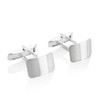Men's Silver Cufflinks with Matte and Shiny Stripes in 925