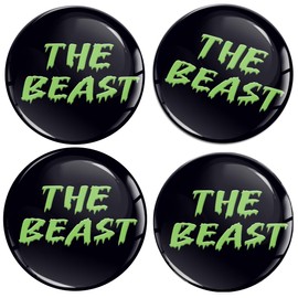 Skino 4 x 55 mm Car Sticker for Hub Caps Hub Caps Hub Caps Wheel Hub Cover Wheel Sticker Beast Green Beast A 2155