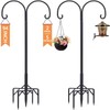 Bird Feeder Pole,Double Shepherds Hooks for Outdoor,5 Base Prongs Adjustable