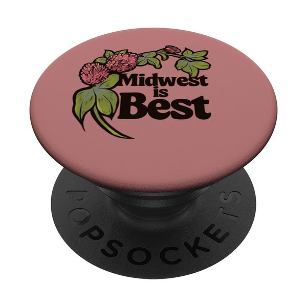 Midwest is Best Red Clover Art PopSockets Swappable PopGrip
