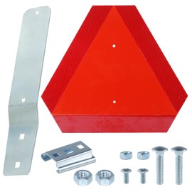 BOSFLAG PVC Slow Moving Vehicle Triangle Sign Mounting Kit with Visibility Slow Moving Vehicle Sign Triangle Signs, Includes 1 Tractor Bracket, 1 Signal Plate, 1 Sign Bracket, 4 Nuts and 4 Bolts