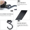 Prmape Pack of 8 S Hooks with Leather Loop, Multifunctional