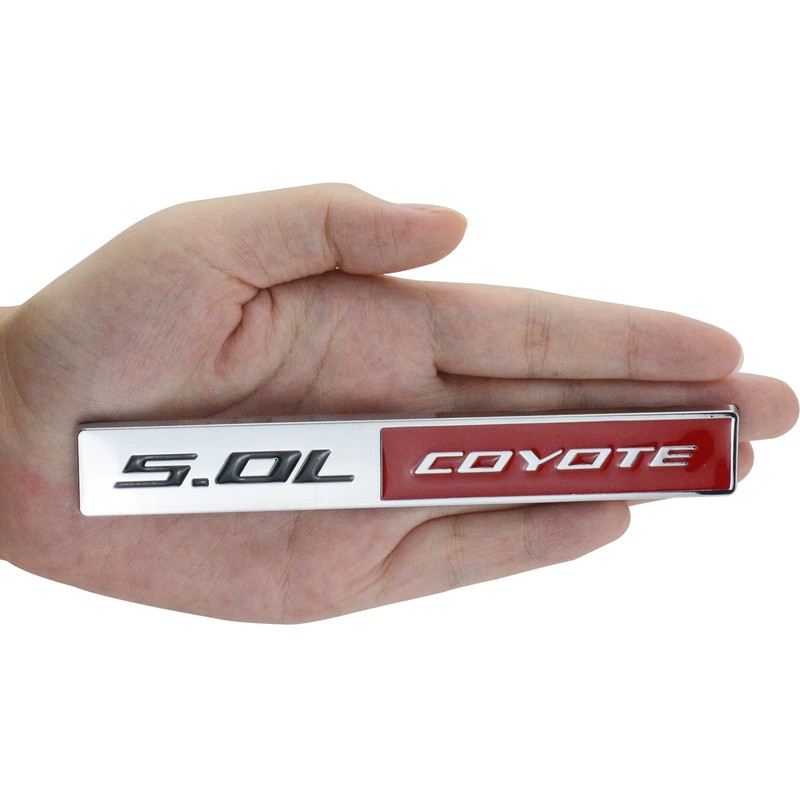 2Pcs 5.0L Coyote Emblem 3D Metal Badge V8 Engine Trunk