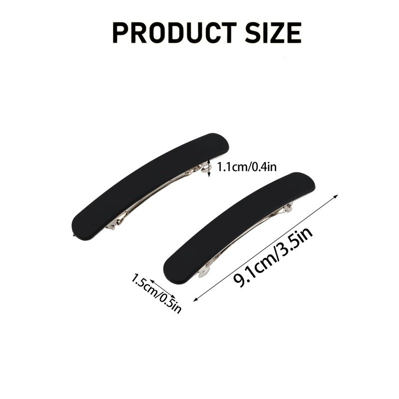 2PCS Matte Black Hair Clips Women