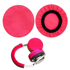LuLiyLdJ Pack of 2 Pink Headset Ear Pads, Universal Ear Hook Hooks, Knitted Fabric Ear Pads Covers Earpads Cover for Headphones Ear Cups (A)