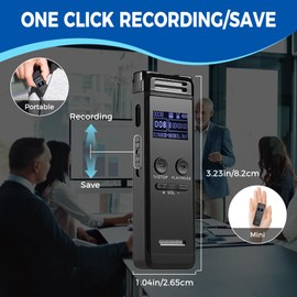 128GB Digital Voice Recorder with Playback, TIMHUANG HD Audio Voice Activated Recording Device for Lectures Meetings, USB Dictaphone MP3 Player (128GB)