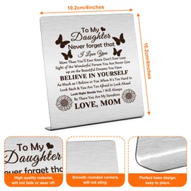 Daughter Gifts from Mom Desk Sign Plaque Gift Inspirational Gift from Mother Plaque Sign Desk Decor for Women Desk Gift Ideas Christmas Thanksgiving Birthday Gifts for Daughter