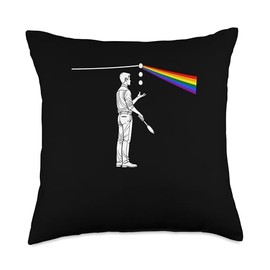 Funny Physics Science Spectral Juggler Rainbow Lights Throw Pillow