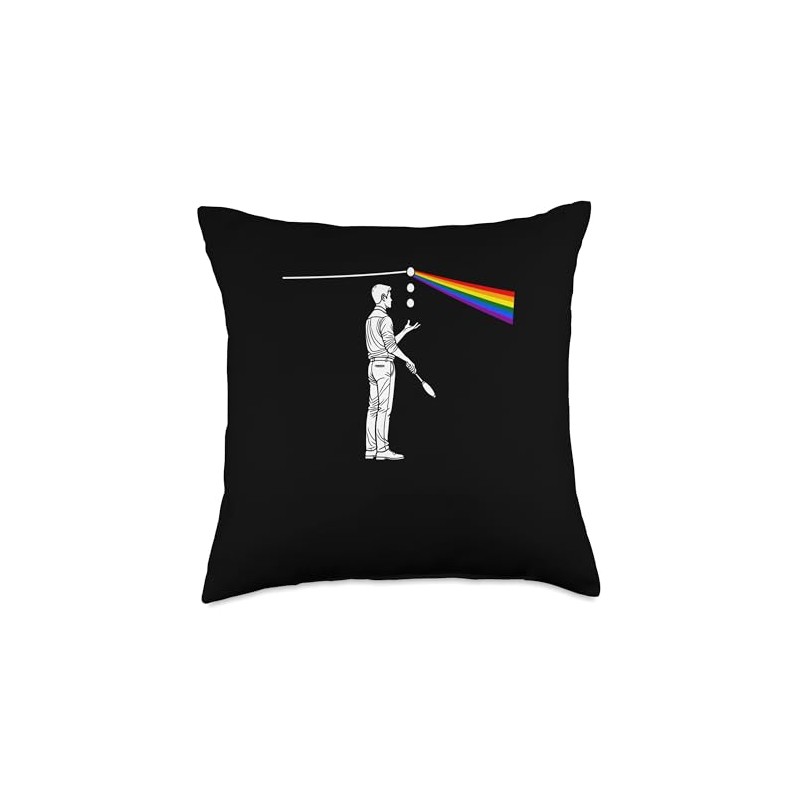 Funny Physics Science Spectral Juggler Rainbow Lights Throw Pillow
