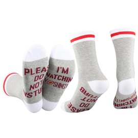 WCGXKO Novelty American Football Socks WAS Football Fans Gift Funny Birthday Gift Game Day Present For Sport Lovers (CA/US, Alpha, One Size, Regular, Regular, Watching WasFoot Sock CA)