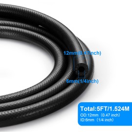 SYKRSS 1/4 Fuel Hose Line 5FT NBR Rubber 30R7 30R6 300PSI Fit for Fuel Systems Engines Tube