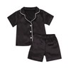 Kids Baby Girl Boy Satin Pajamas Set Button Down Sleep
