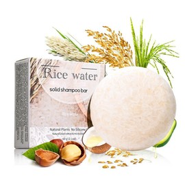 MIESCHER Rice Water Shampoo Bar for Deep Cleaning, Hydrating & Moisturizing Dry Hair, Natural Solid Soap for Hair with Rice Water, Oil Control Cleaning Shampoo Soap for All Types, 2.1oz