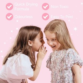 Miss Nella Nail Polis + Lip Balm set- Special Pink Glitter Nail Polish for Kids- WATERMELON POPSICLE, with Peel-off, Water Based & Odour Free Formula + HONEY BUNNEY pink hypoallergenic lip balm