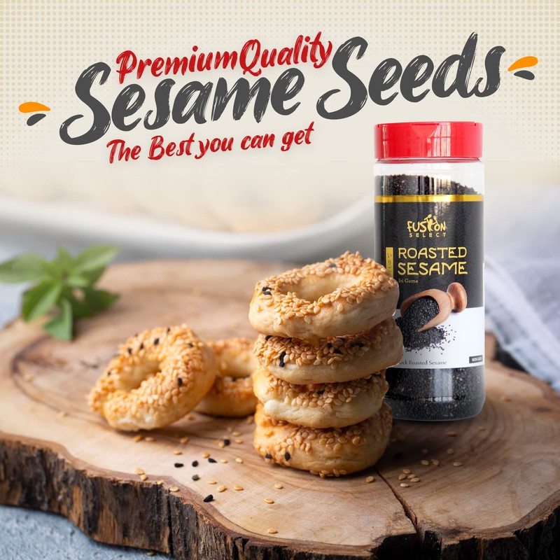 Fusion Select Roasted Black Sesame Seeds - Natural Toasted Sesame