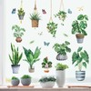 decalmile Hanging Potted Plant Window Clings Tropical Botanical Cactus Window