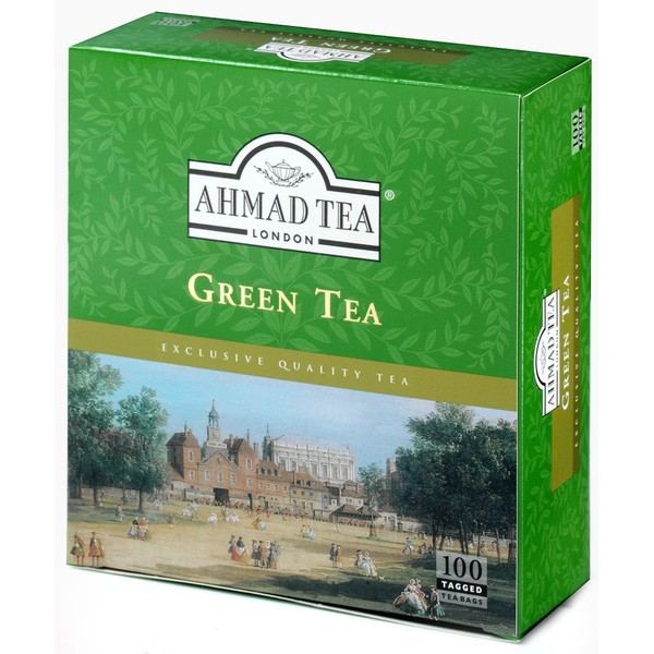 2 Boxes Ahmad Green Tea x 100 Tagged Tea bags