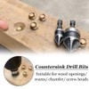 Bestgle 3pcs 1/4 Inch Shank 5 Flutes Countersink Chamfer Drill